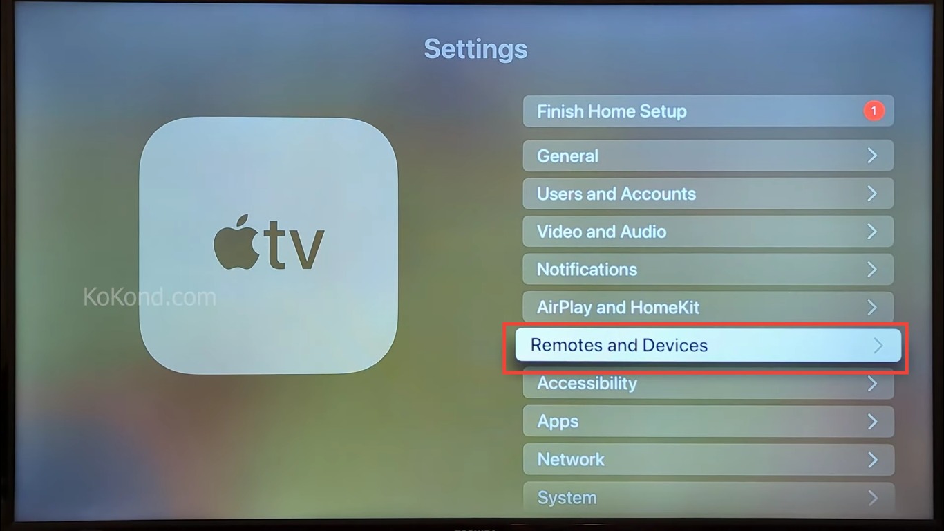 Step 2: Tap on Remote and Devices